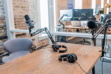 Estúdio para gravação de Podcast - conteúdo em áudio.